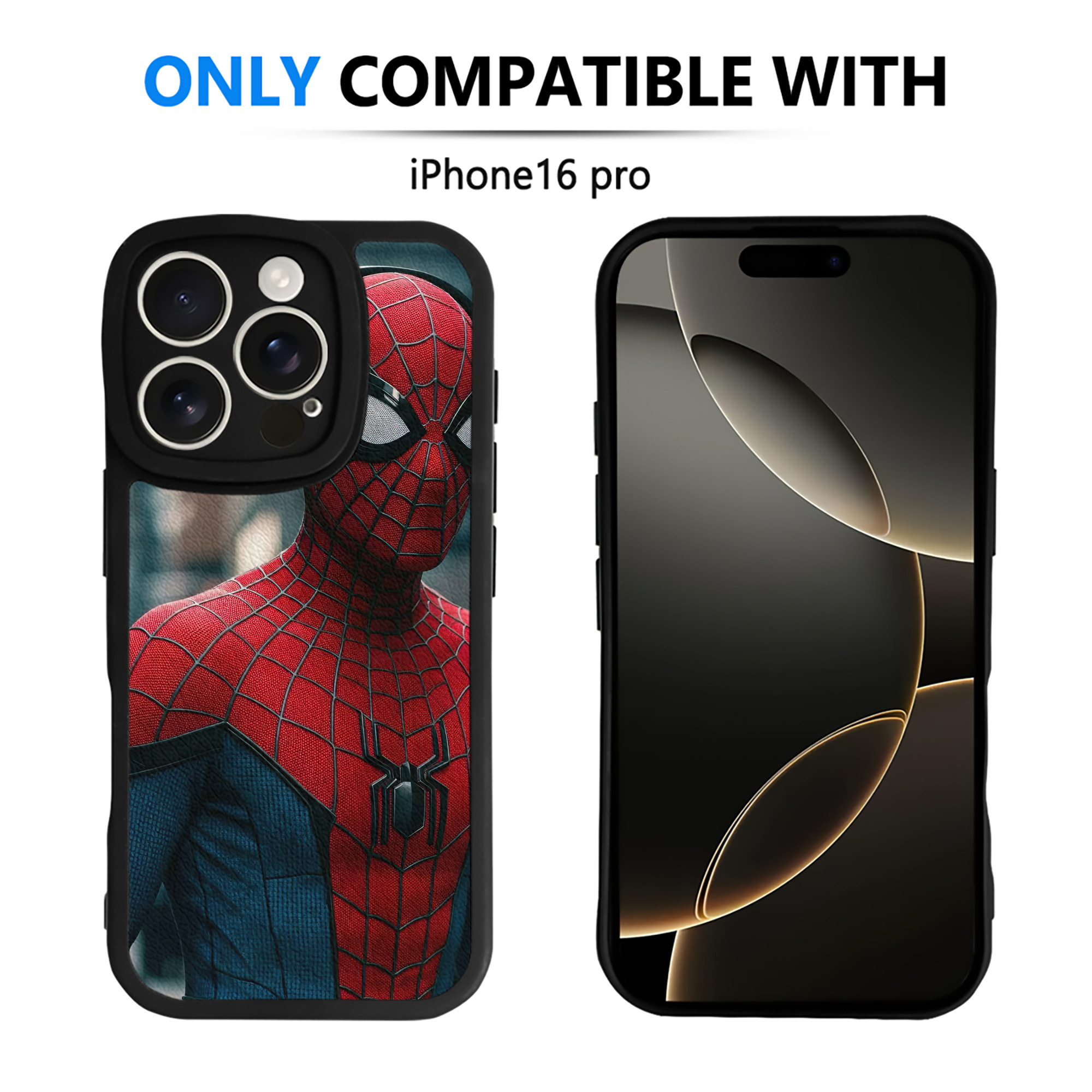 （画像用） Spider Man スパイダーマン 【iPhone 16シリーズ対応】シリコンスマホケース（レザー調） 材質：シリコン